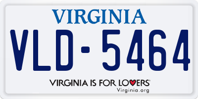 VA license plate VLD5464