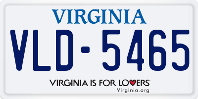 VA license plate VLD5465