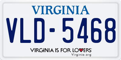 VA license plate VLD5468