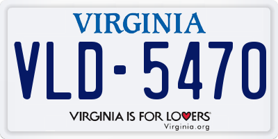 VA license plate VLD5470