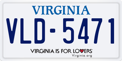 VA license plate VLD5471