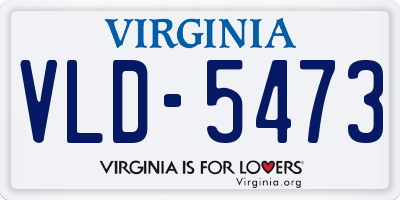 VA license plate VLD5473