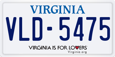 VA license plate VLD5475