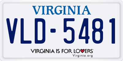 VA license plate VLD5481