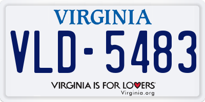 VA license plate VLD5483