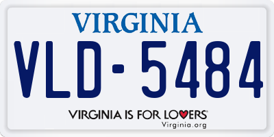 VA license plate VLD5484