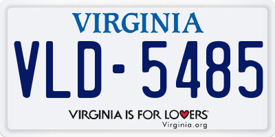 VA license plate VLD5485