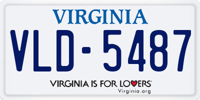 VA license plate VLD5487