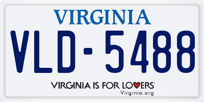 VA license plate VLD5488