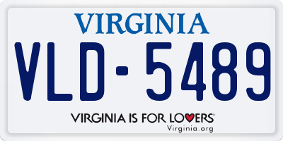 VA license plate VLD5489