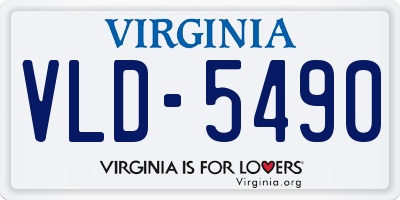 VA license plate VLD5490