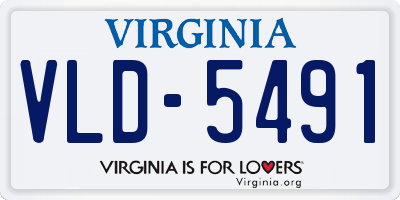 VA license plate VLD5491