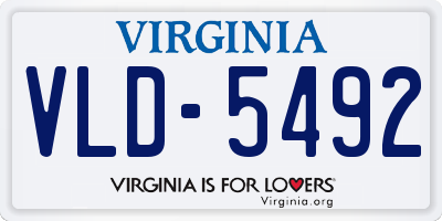 VA license plate VLD5492