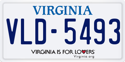 VA license plate VLD5493