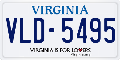 VA license plate VLD5495
