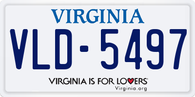 VA license plate VLD5497
