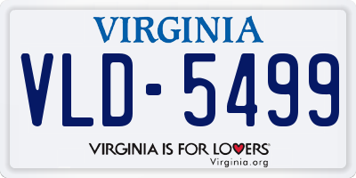 VA license plate VLD5499