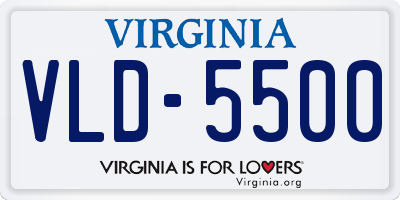 VA license plate VLD5500