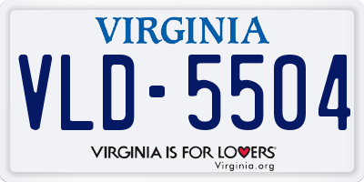 VA license plate VLD5504