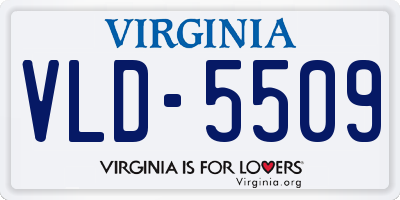 VA license plate VLD5509