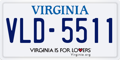 VA license plate VLD5511