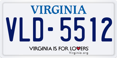 VA license plate VLD5512