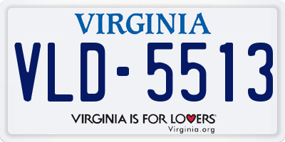 VA license plate VLD5513