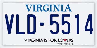 VA license plate VLD5514