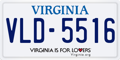 VA license plate VLD5516