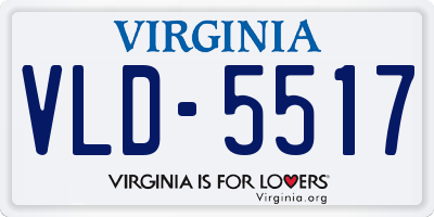 VA license plate VLD5517