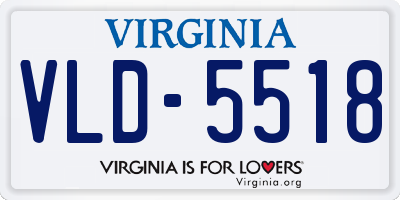 VA license plate VLD5518