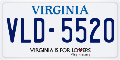 VA license plate VLD5520