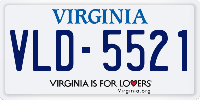 VA license plate VLD5521