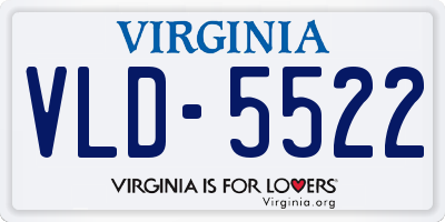 VA license plate VLD5522