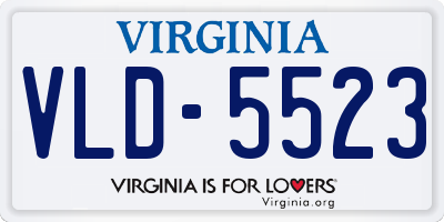 VA license plate VLD5523