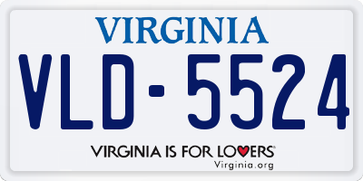 VA license plate VLD5524