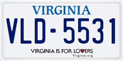 VA license plate VLD5531