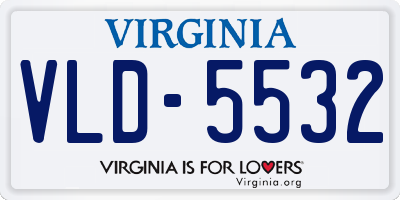 VA license plate VLD5532