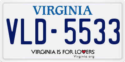 VA license plate VLD5533