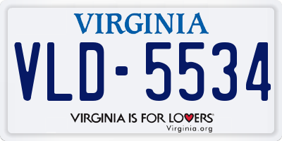 VA license plate VLD5534