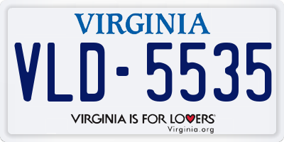 VA license plate VLD5535