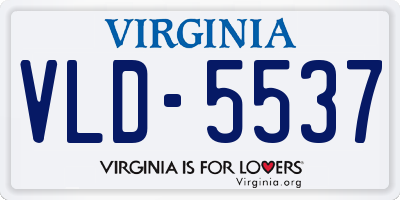 VA license plate VLD5537