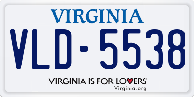 VA license plate VLD5538