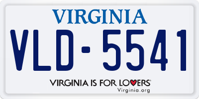 VA license plate VLD5541