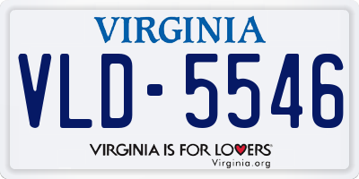 VA license plate VLD5546