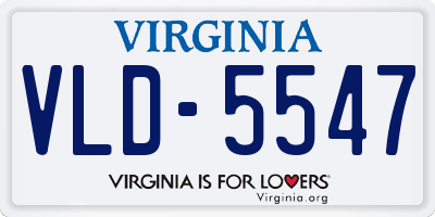 VA license plate VLD5547