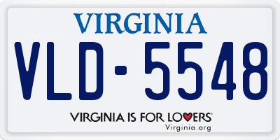 VA license plate VLD5548