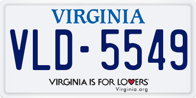 VA license plate VLD5549