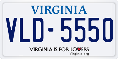 VA license plate VLD5550