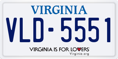VA license plate VLD5551